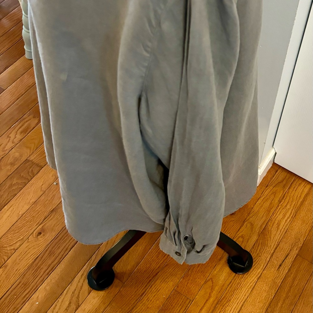 J Jill Love Linen Womens Size XL Shirt Button Front Long Sleeve Gray - Picture 4 of 12